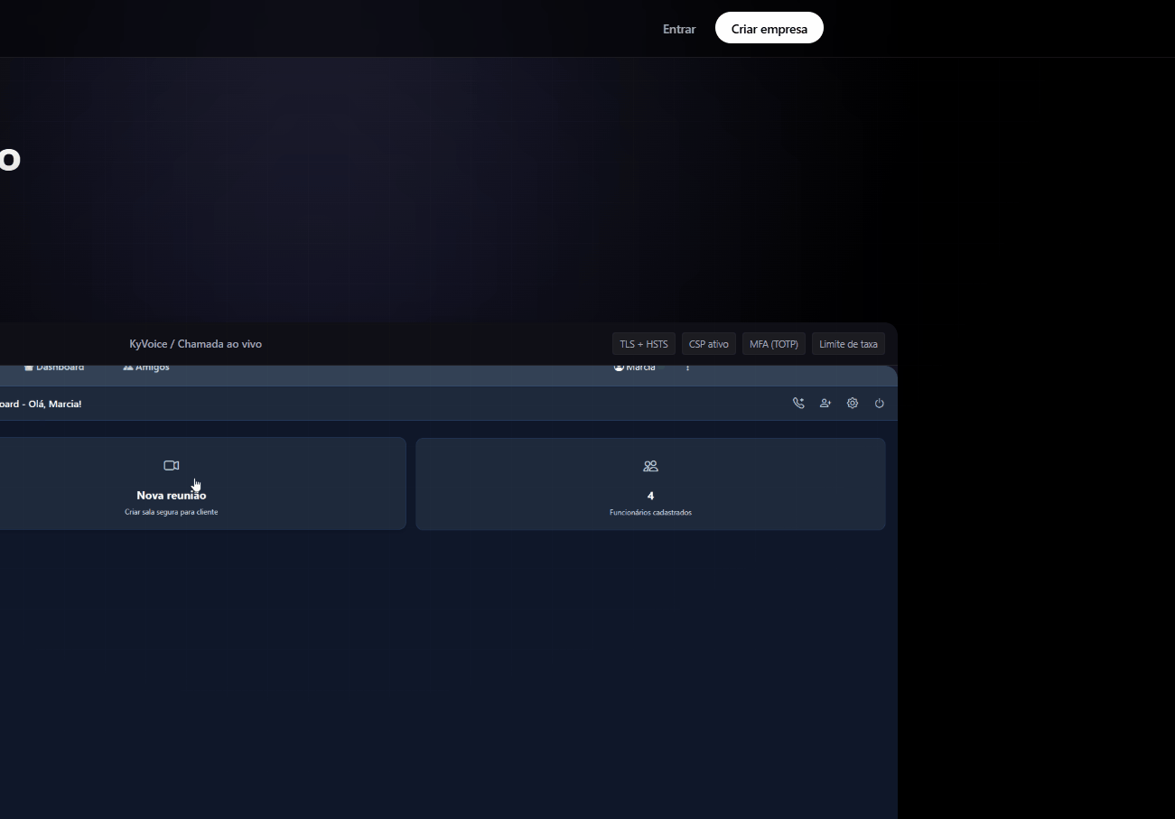 Demonstração do cadastro da empresa